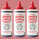 Graphic of five bottles of Bachan's on light red background
